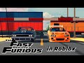 The fast and the furious  brian vs dom final race  remade in roblox moon animator