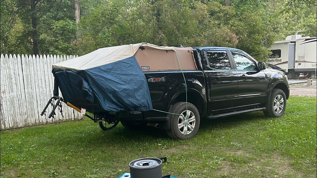 2020 Ford Ranger Softopper sleeping setup - YouTube
