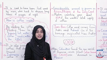 Class 7 - Social Studies - Chapter 3 - Lecture 4 - Coffee and Cocoa - Allied Schools