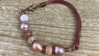 How to craft leather bracelet with wire loop and clasp