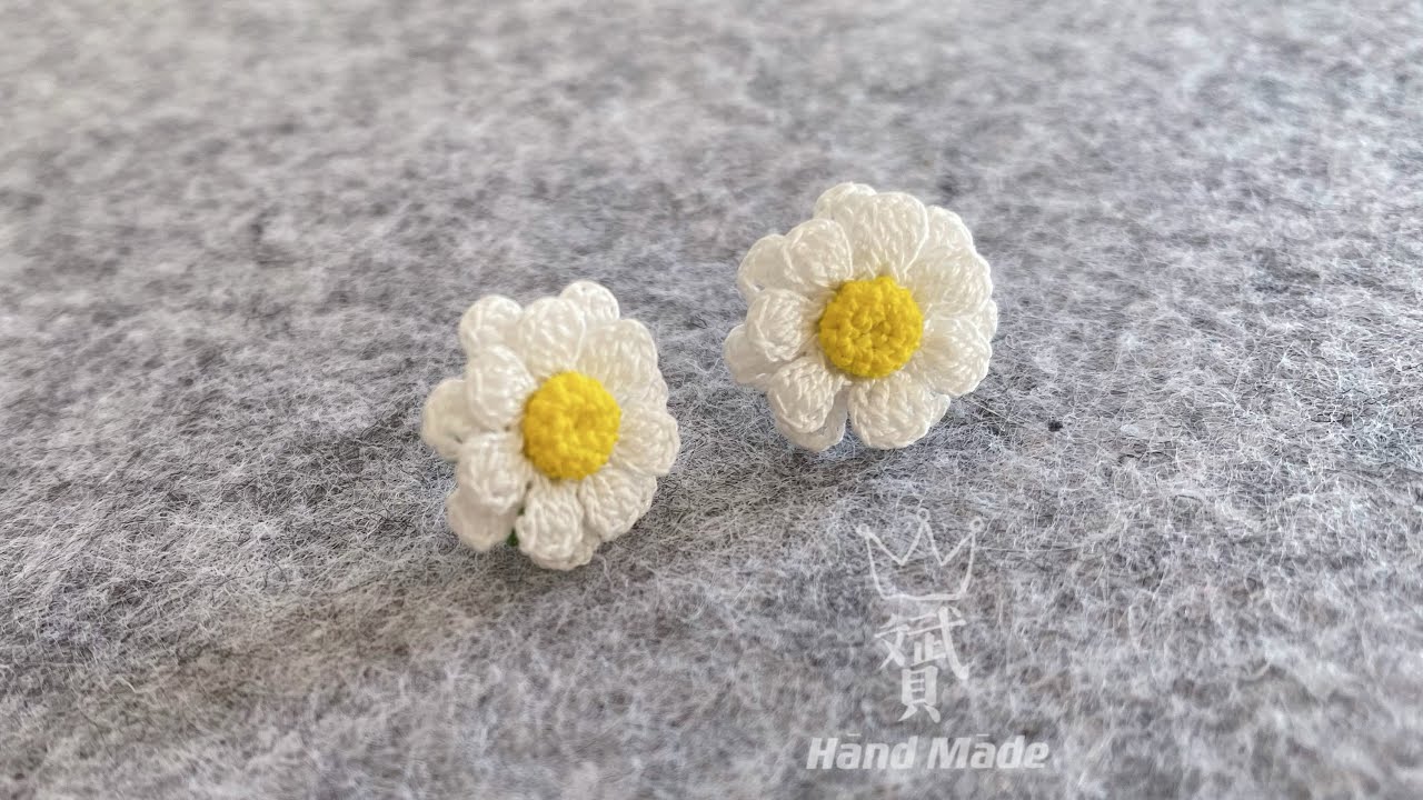 Daisy #microcrochet#handmade #crochetflowers #crochetjewellery #lacecrochet#minicrochet#örgü #tigisi