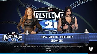 Becky Lynch vs Rhea Ripley on wwe 2k24