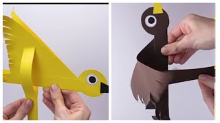 Paper flying bird / DIY flying paper bird / how to make flying paper bird / easy paper craft screenshot 2