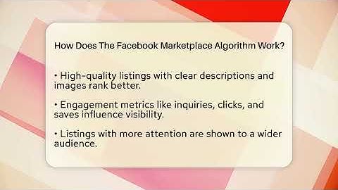 How Does The Facebook Marketplace Algorithm Work? - Everyday-Networking