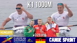 K1 Men 1000m Final A | Balint Kopasz CHAMPION | European Championships Munich 2022 | WAYkVlogs