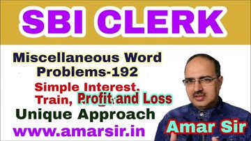 Miscellaneous Word Problems-192 SBI Clerk/IBPS Clerk 2019) #Amar Sir