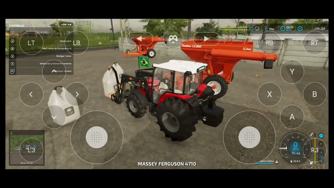 Abastecendo o lançandor de calcário .