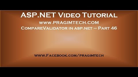 CompareValidator control in asp.net   Part 46