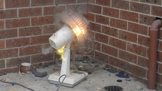 Smashing a Vintage National F-4OAAG Desk Fan with Motor Burn Out