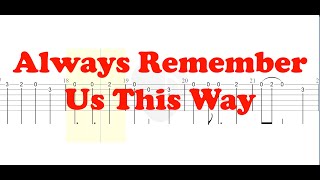 Always Remember Us This Way Easy Solo
