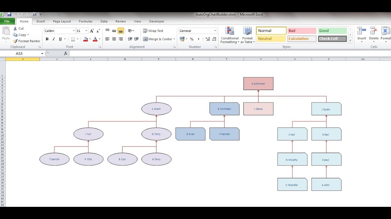 Excel Org Chart Generator