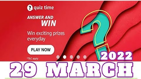 Amazon Funzone Quiz Answers Today|29 March 2022 |Daily Quiz Time