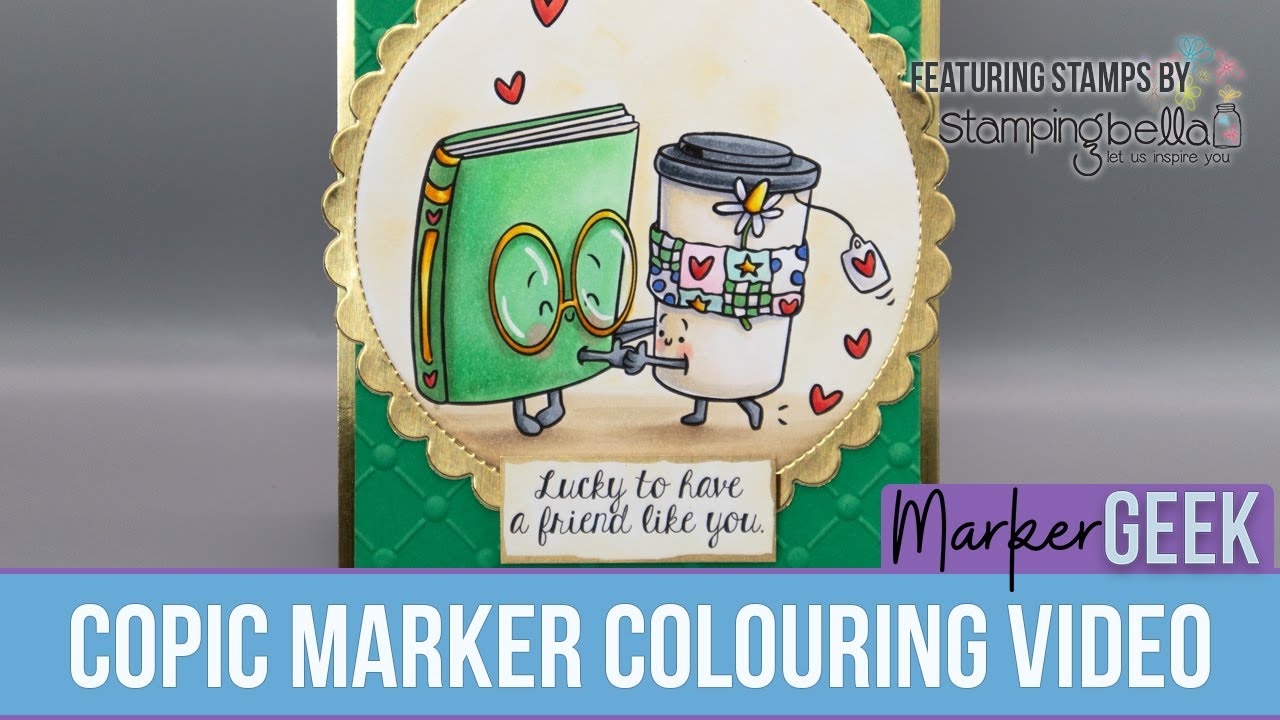 Copic Marker Colouring Stamping Bella Spec-Tacular Book & Tea rubber ...