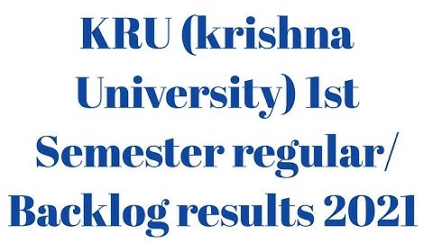 krishna University degree 1st semester supply results 2021 released |KRU 1st semester degree results