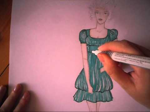 Tutorial Come Disegnare Un Figurino Di Moda Glitter 6 Wmv Youtube