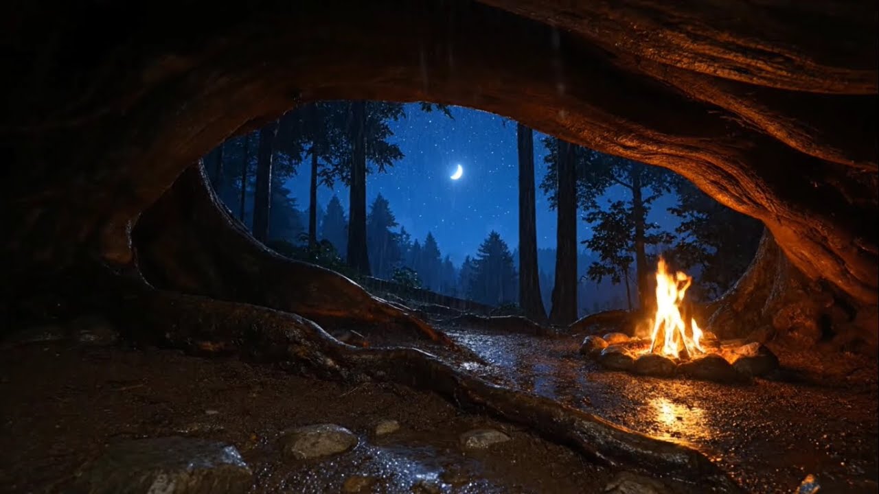 Soothing Rainfall in a Quiet Forest 🌲 Cozy Cabin Sleep Ambience