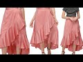 High low wrap skirt cutting and stitching full tutorialskirt cutting and stitching