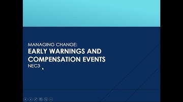 NEC Early Warnings and Compensation Events