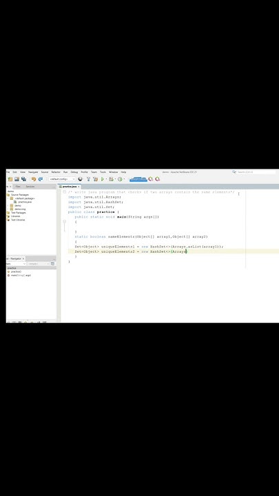 17/50 Java Questions | Write Java program that checks if two arrays ...