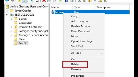 Delete or remove a user from Active Directory | Delete or remove user from Active Directory