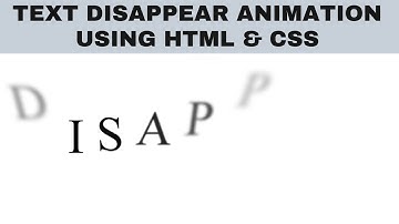 Text Disappear Animation Using Html And CSS || Pure CSS Animation || Css3 Animation ||