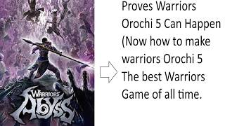 Mustached Tom Talks About Warriors Orochi 5 (How to Make it The best Warriors Game)