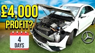 How I made £4,000 in 4 DAYS flipping a crash damaged Mercedes Benz