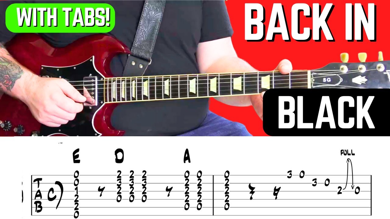 Back In Black Riff Guitar Lesson | AC/DC Tutorial With Tabs - YouTube