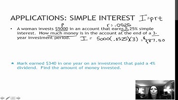 17.2 Applications of Linear Functions - Simple Interest (1.2)