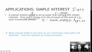 17.2 Applications of Linear Functions - Simple Interest (1.2)