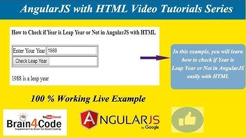 How to Check if Year is Leap Year of Not in AngularJS with HTML | Hindi | Free Learn AngularJS