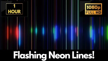 Flashing Multi Colored Neon Lines – 1 HOUR LOOP Satisfying Background Video & Wallpaper!