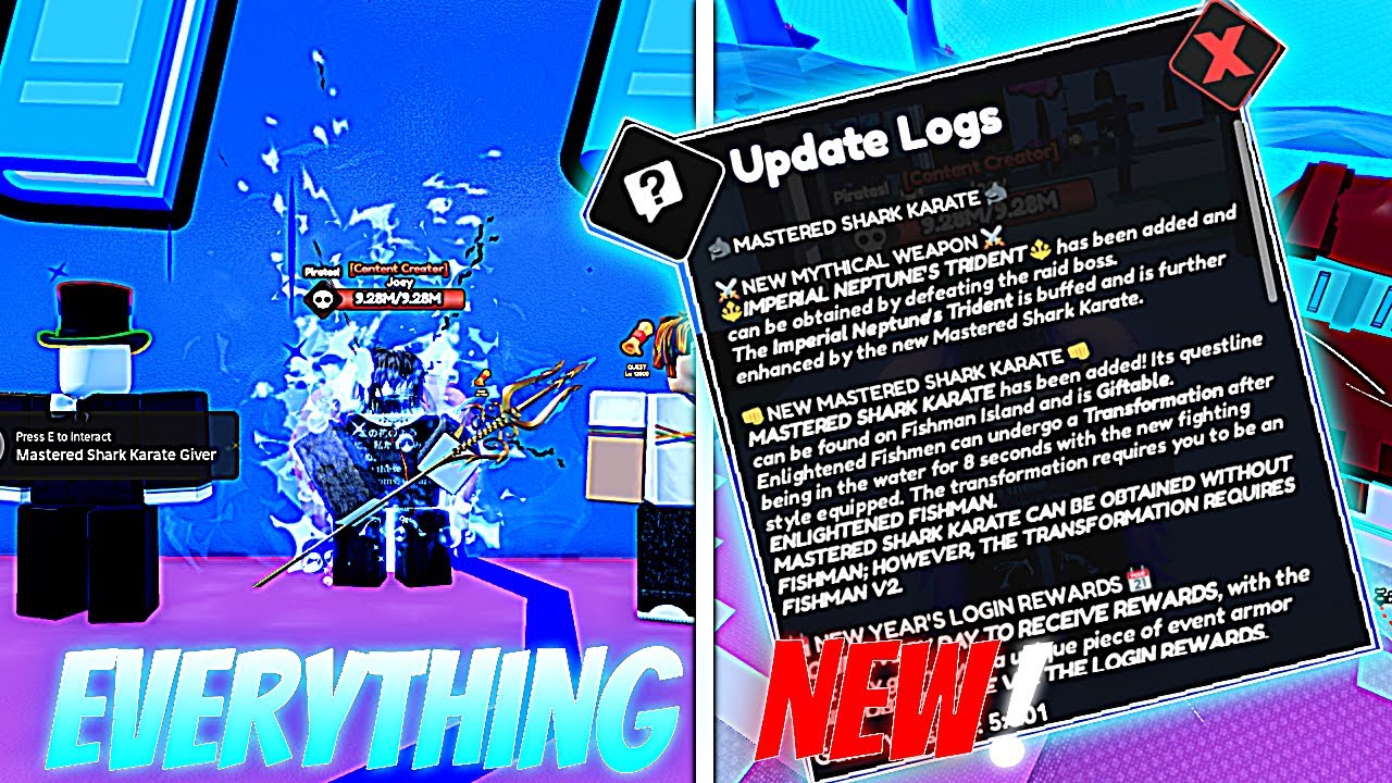 Everything *NEW* In the Shark Karate Update In One Fruit Simulator