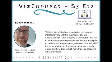 VizConnect THE ROLE OF A DATA VISUALISATION SPECIALIST