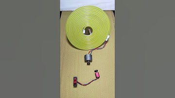 Powering In Neon Strip Light With a Dynamo Motor _ DC Motor #dcmotor #tech #shorts