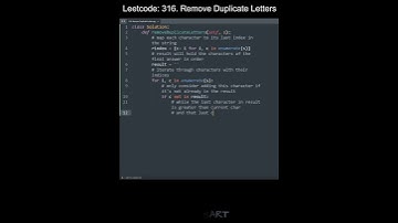 Leetcode 316. Remove Duplicate Letters in Python | Python Leetcode | Python Coding Tutorial | ASMR