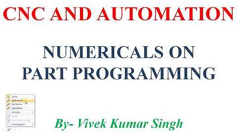 CNC AND AUTOMATION || NUMERICAL ON PART PROGRAMMING