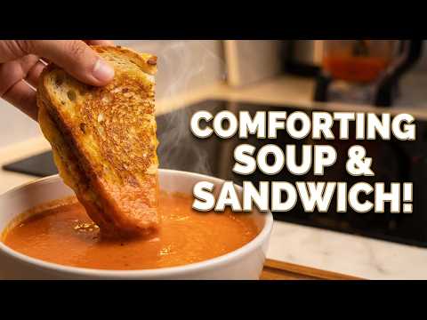 Grilled Cheese and Creamy Tomato Soup