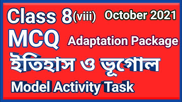 Class 8 MCQ Model Activity Task, history, geography, class 8 MCQ Adaptation Package, October 2021