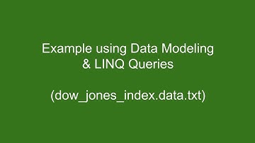 Example 2 - Processing a text file using Data Modeling and LINQ Queries
