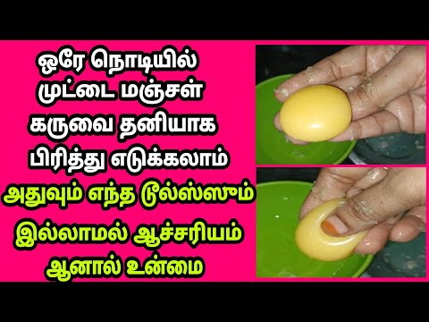 💯 எந்த டூல்ஸ்ஸும் இல்லாமல் முட்டை மஞ்சள் கருவை தனியாக எடுக்கலாம்/egg hacks/Rasi Tips