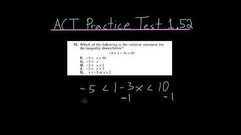 ACT Practice Test 1.52: Solving Inequalities
