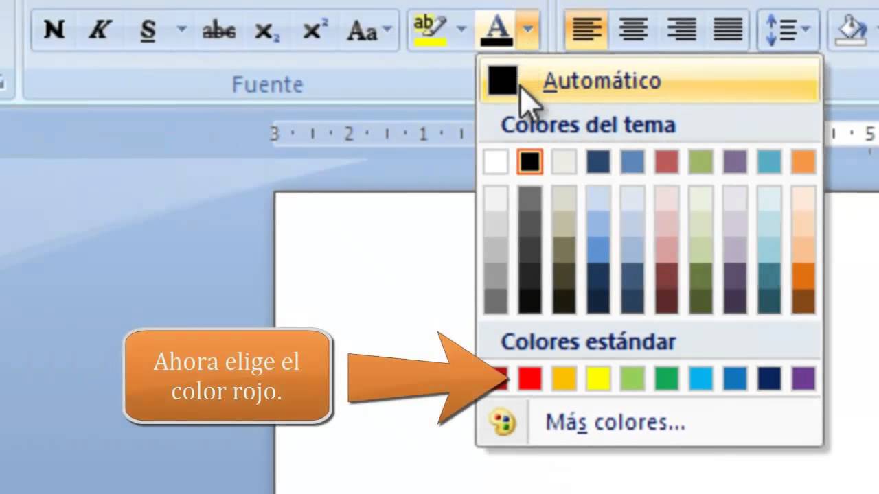 Resultado de imagen para cambiar color de letras en word