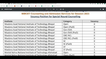 #NIMCET 2023 Special Round Counseling Guidelines||How to See OR- CR Rank ||Special Round Seat Matrix