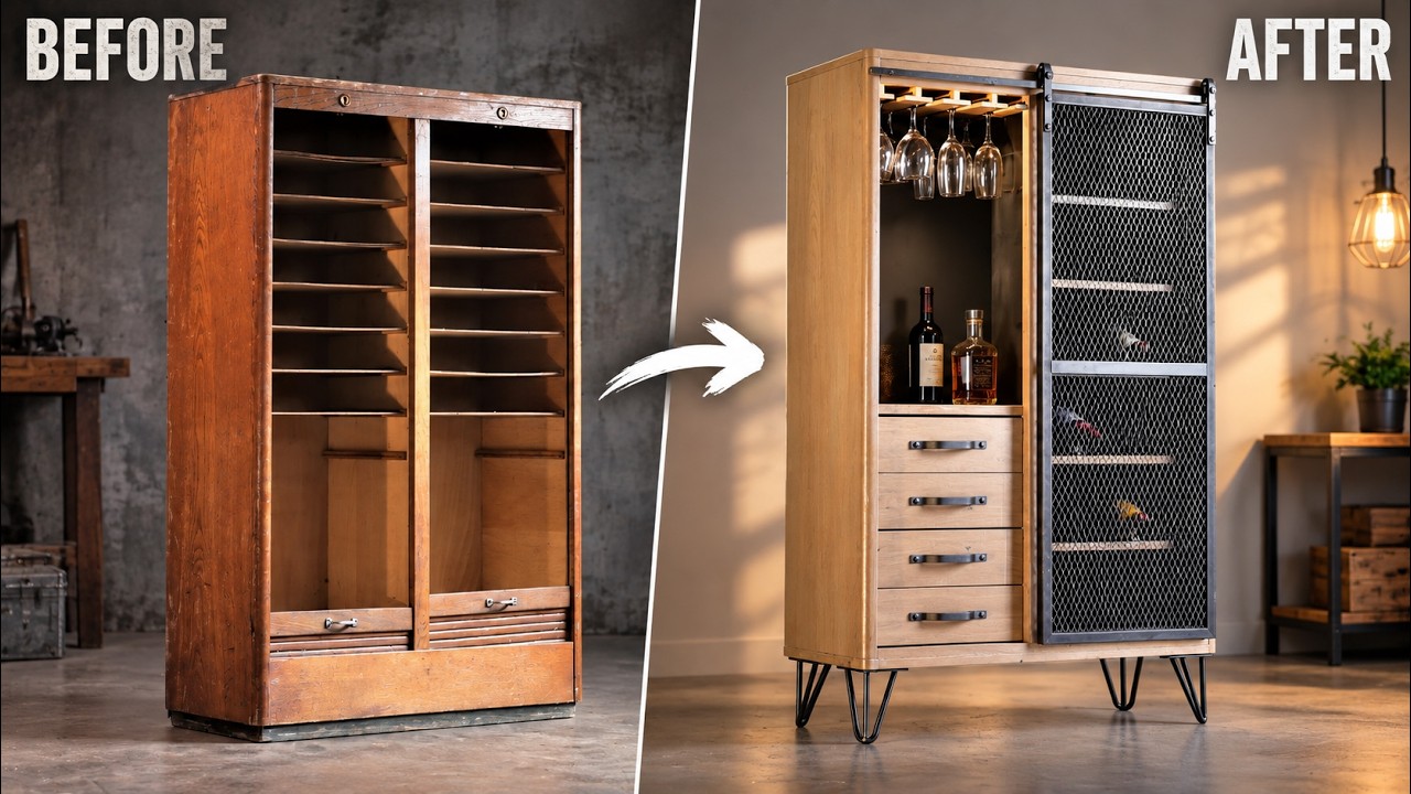 Mid Century Cabinet - Restoration and Makeover - YouTube
