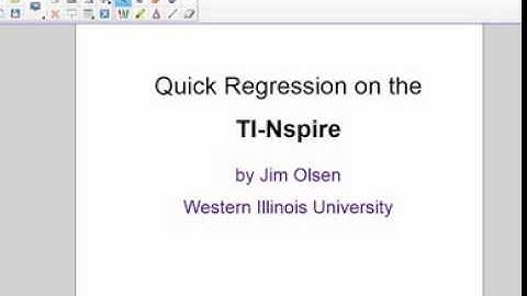 Quick Regression On the TI-Nspire
