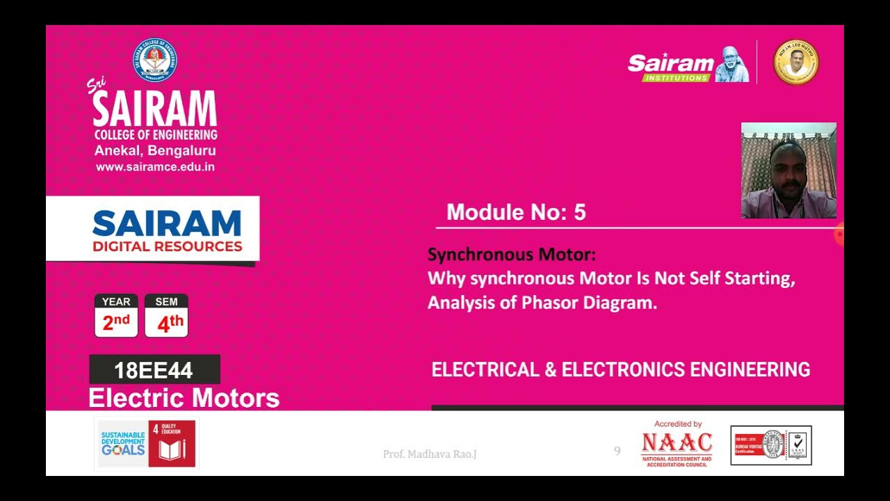 Lecture Video 2_18EE44_Module_5_ Why Synchronous motor not self