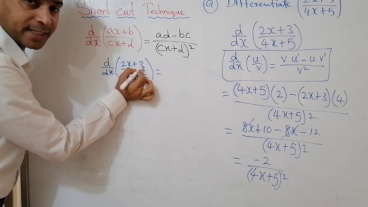 Shortcut of quotient rule in differentiation. YouTube