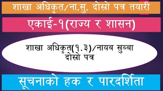 शा.अ.II १.३।सूचनाको हक र पारदर्शिता।Right to Information & Transparency। Suchana ko haq#loksewanotes