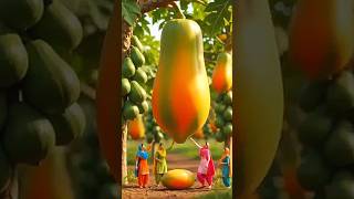 🌴 Giant Papaya Found in Village Farm! 😲🍈 | Unreal Giant Fruit Discovery | Amazing #prentertainment